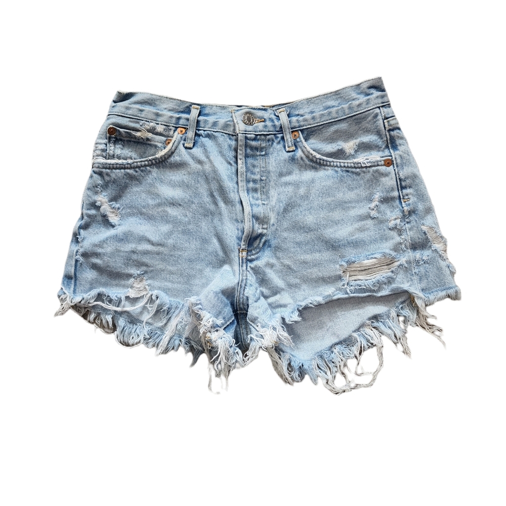 Agolde Parker Light Blue Denim Shorts